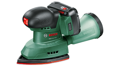 Levigatrice multifunzione a batteria Bosch easysander 18v-8 verde | incl. Caricabatterie da 1 ora (già 18v-20) + 1 batteria da 2,0 ah + 3 fogli abrasivi (legno rosso) - 06033e3002