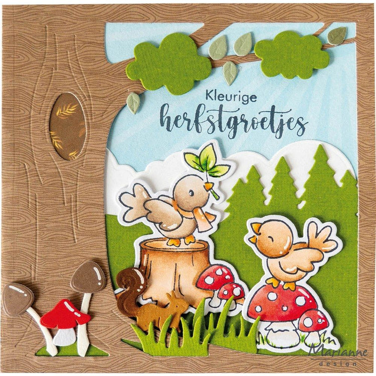 Marianne design • clear stamps dies eline's animals autumn birds