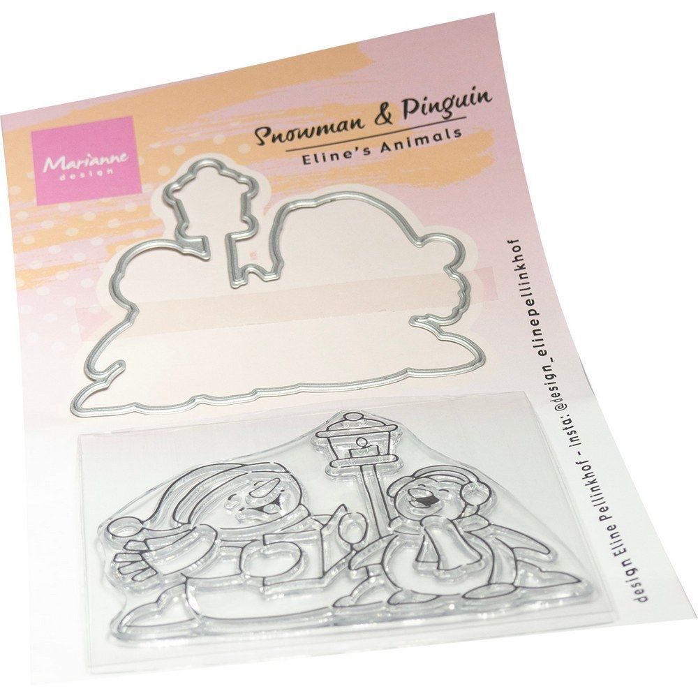 Diseño Marianne • sellos transparentes troqueles animales de eline muñeco de nieve pingüino