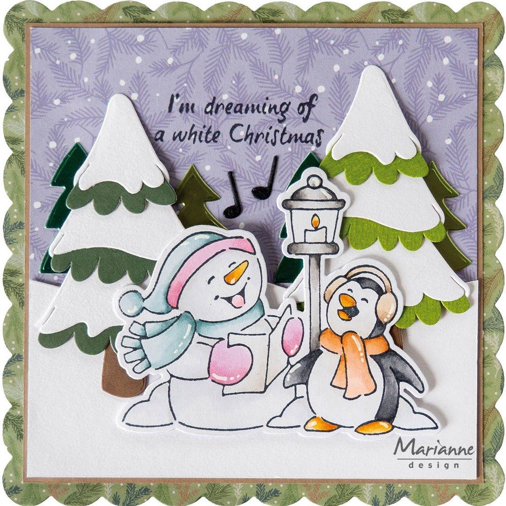 Diseño Marianne • sellos transparentes troqueles animales de eline muñeco de nieve pingüino