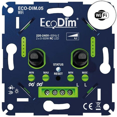 Dimmer eco LED duo WiFi 0-100w ecodim taglio di fase - 4355419