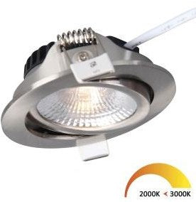 Foco empotrable LED Ecodim 5W dimtowarm 85mm 36° redondo orientable acero lijado - LED4720
