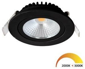 Ecodim Faretto da incasso LED 5W dimtowarm 85mm tondo orientabile 36° nero - LED4710