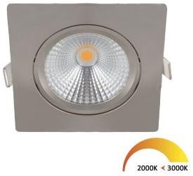 Ecodim Faretto da incasso LED 5W dimtowarm 85mm quadrato orientabile 36° acciaio sabbiato - led4770