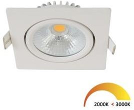 Foco empotrable LED Ecodim 5W dimtowarm 85mm 36° cuadrado orientable blanco - LED4750