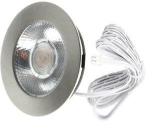 Enzo ecodim faretto da arredo led 3w 2700k 62mm tondo acciaio sabbiato - led4910