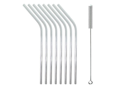 Pajitas de metal ecoluba doblado - 8 piezas