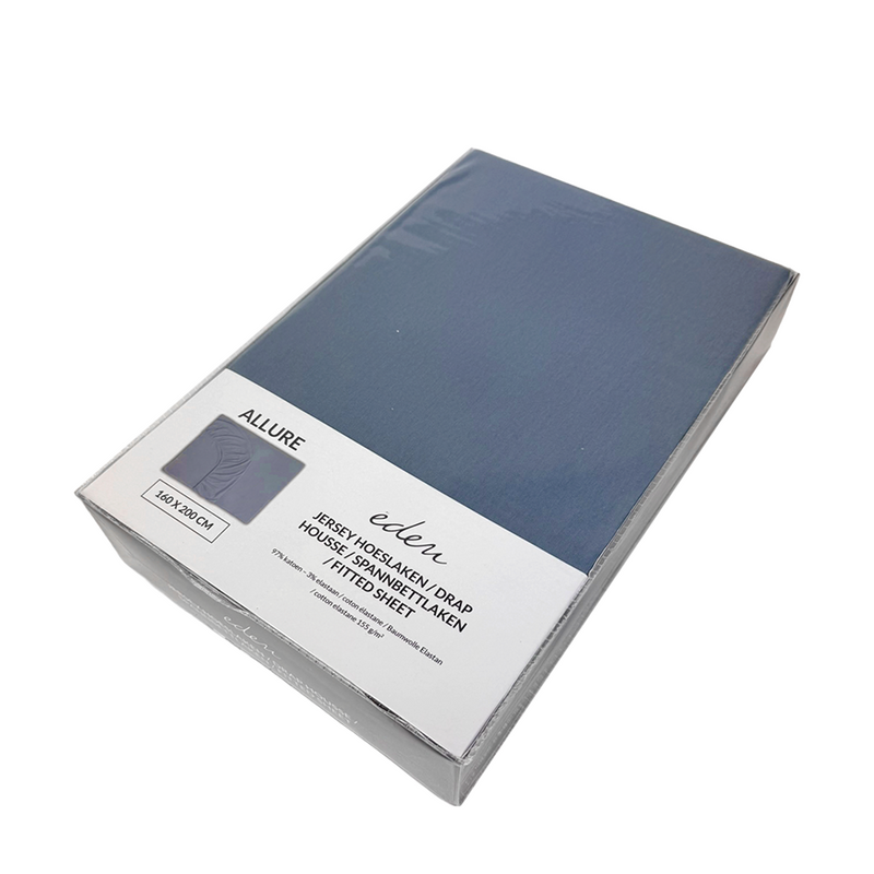 Accogliente lenzuolo con angoli in jersey Eden allure blu 160 x 200 cm