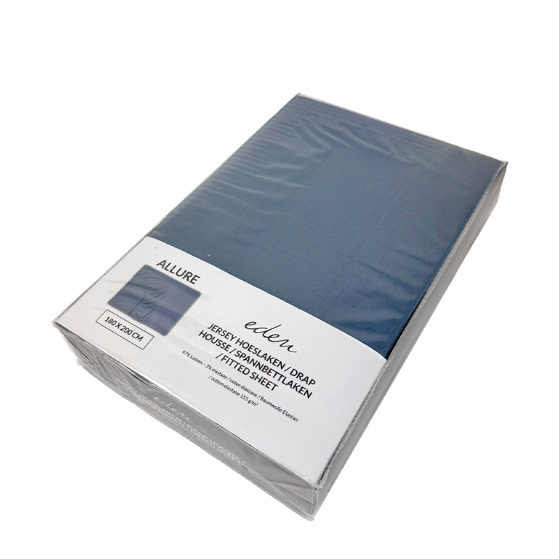 Accogliente lenzuolo con angoli in jersey Eden allure blu 180 x 200 cm