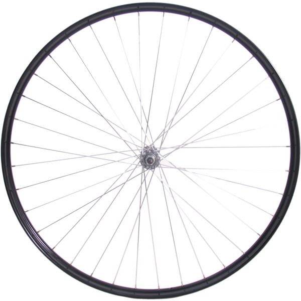 Voorwiel 28 x 1 1 2 - aluminium ryde velg - verchroomde naaf - zwart