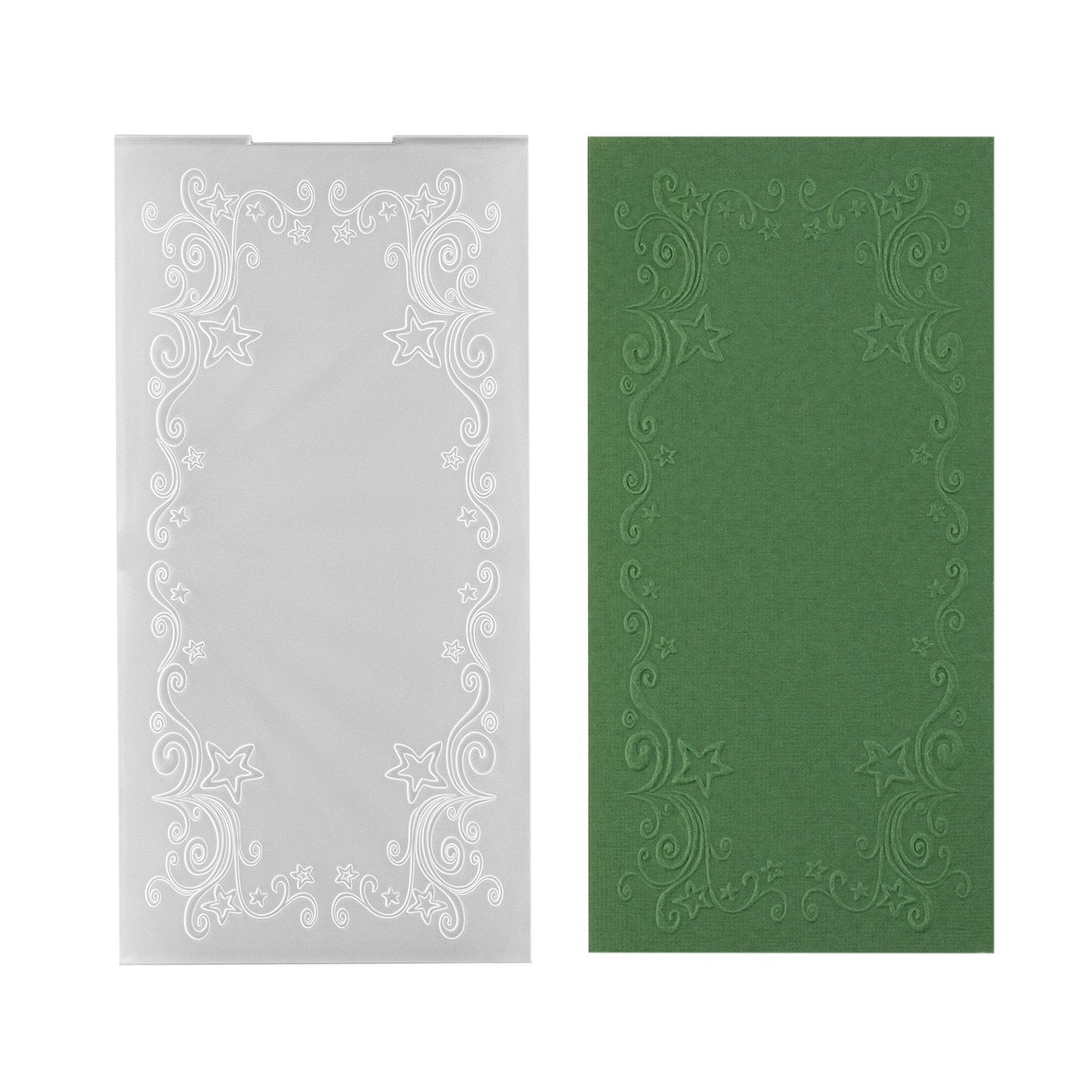 La scelta di Nellie • Cartella con cornice in rilievo 3D stelle arricciate 10,5x21 cm