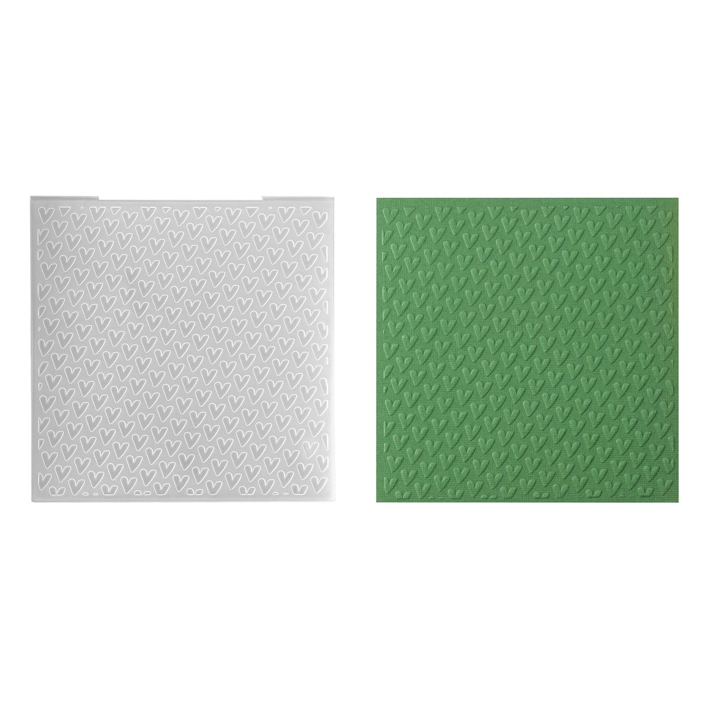 La scelta di Nellie • Cartella per embossing 3D con sfondo cuori 15x15 cm