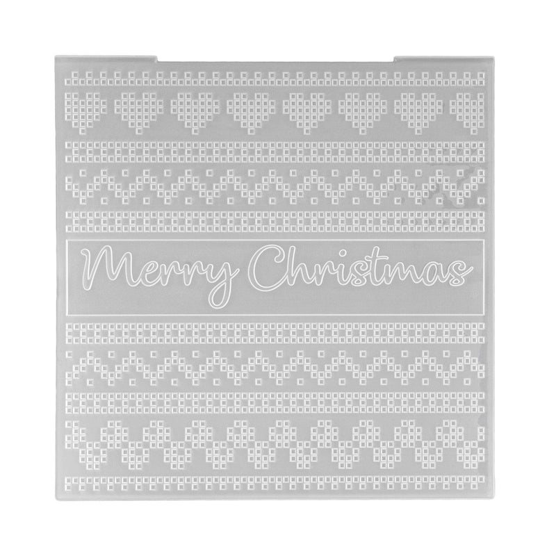 Nellie's choice • 3d embossing folder achtergrond merry christmas 15x15cm