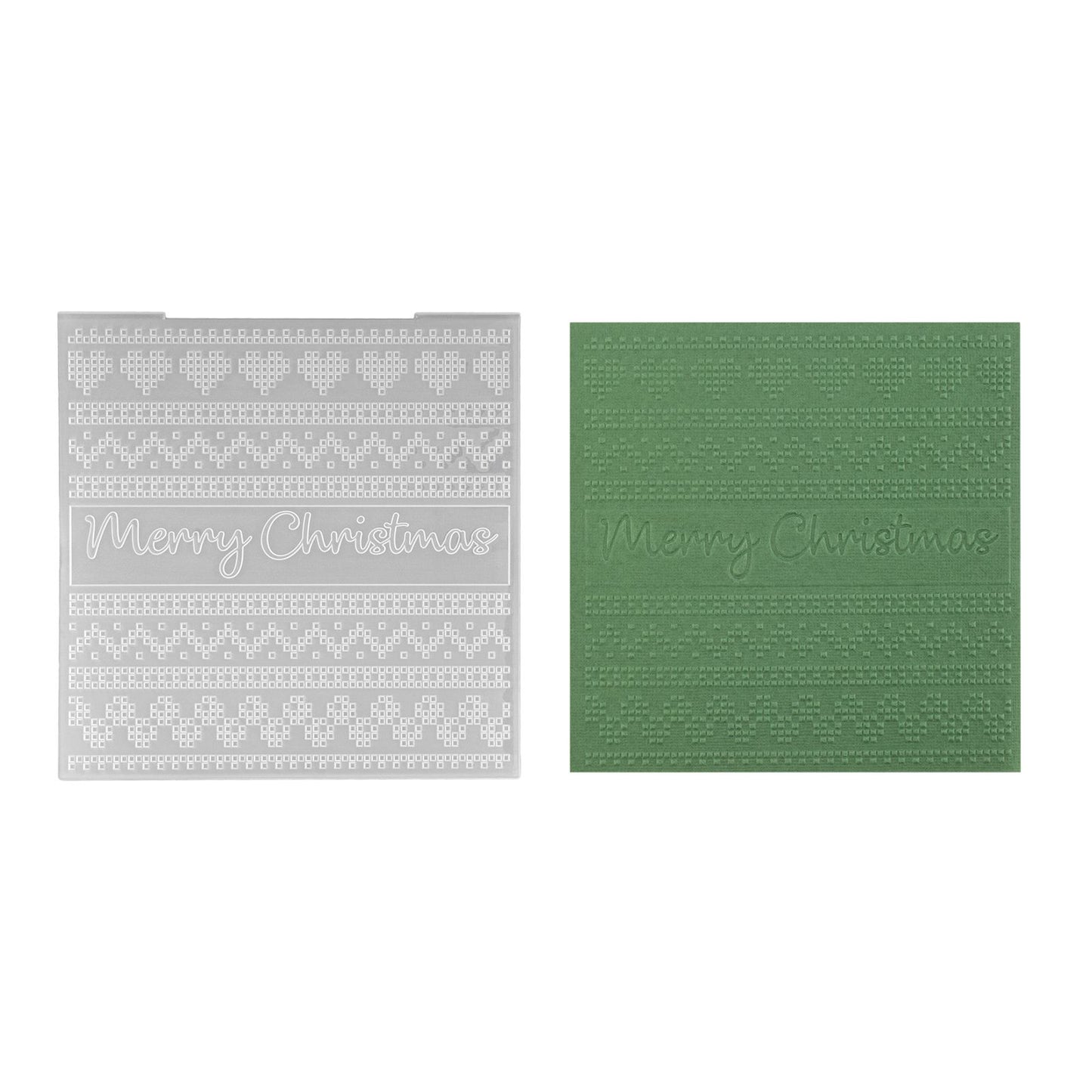 Nellie's choice • 3d embossing folder achtergrond merry christmas 15x15cm