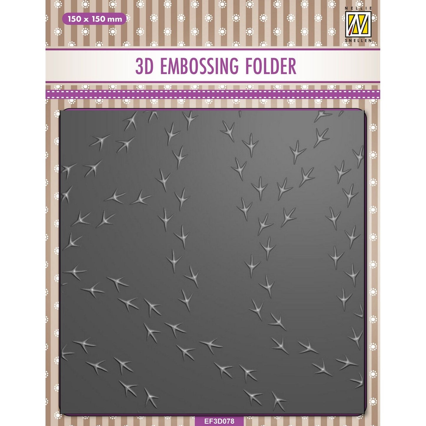 La elección de Nellie • Carpeta de estampado 3D fondo patas de pájaro 15x15cm