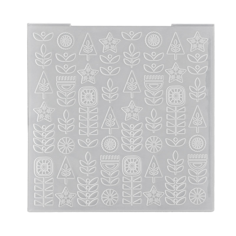 Nellie's choice • 3d embossing folder achtergrond scandinavische bloemen 15x15cm