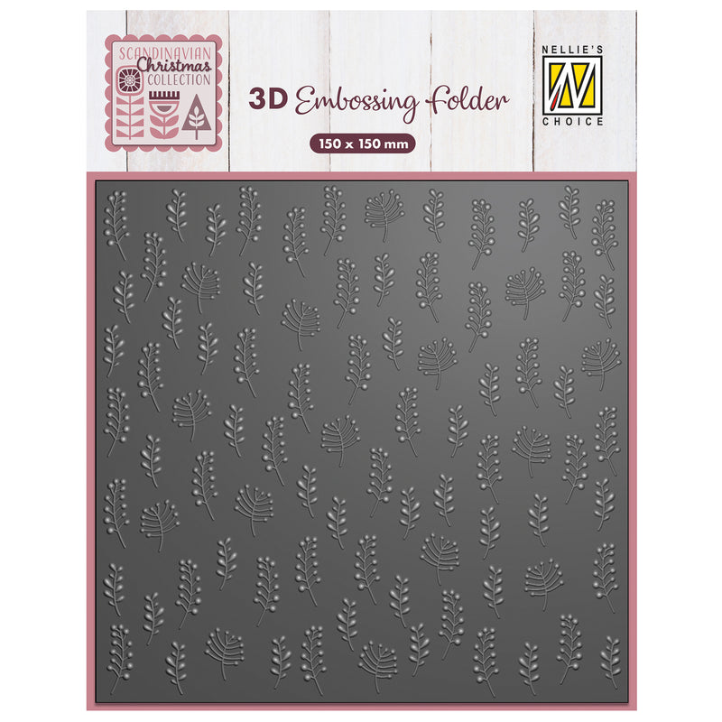 La scelta di Nellie • Cartella con fondo in rilievo 3D a foglie strette 15x15 cm