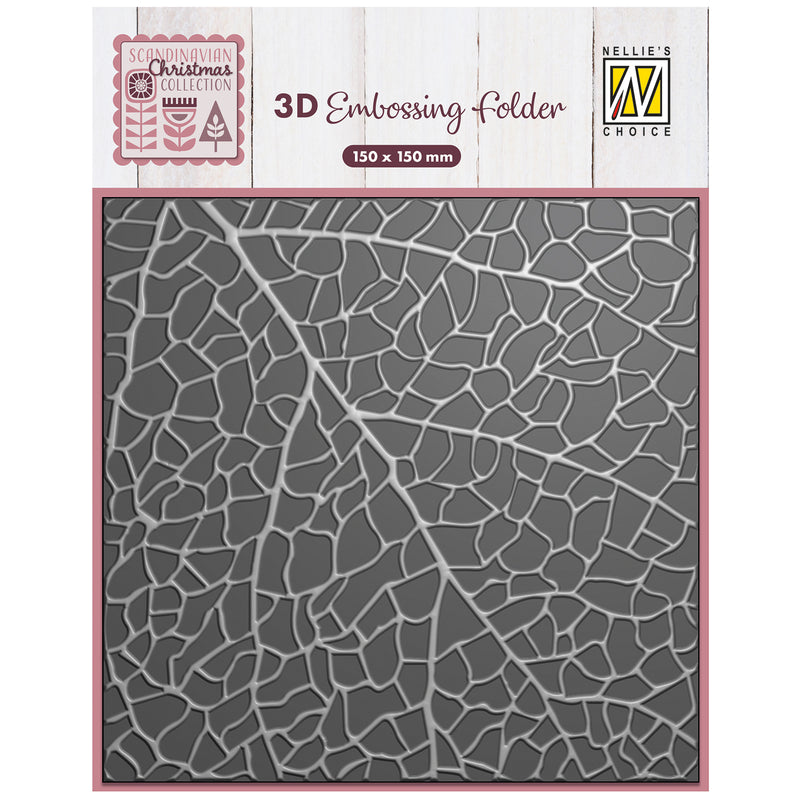 La scelta di Nellie • Cartella in rilievo 3D con stampa di foglie di sfondo 15x15 cm