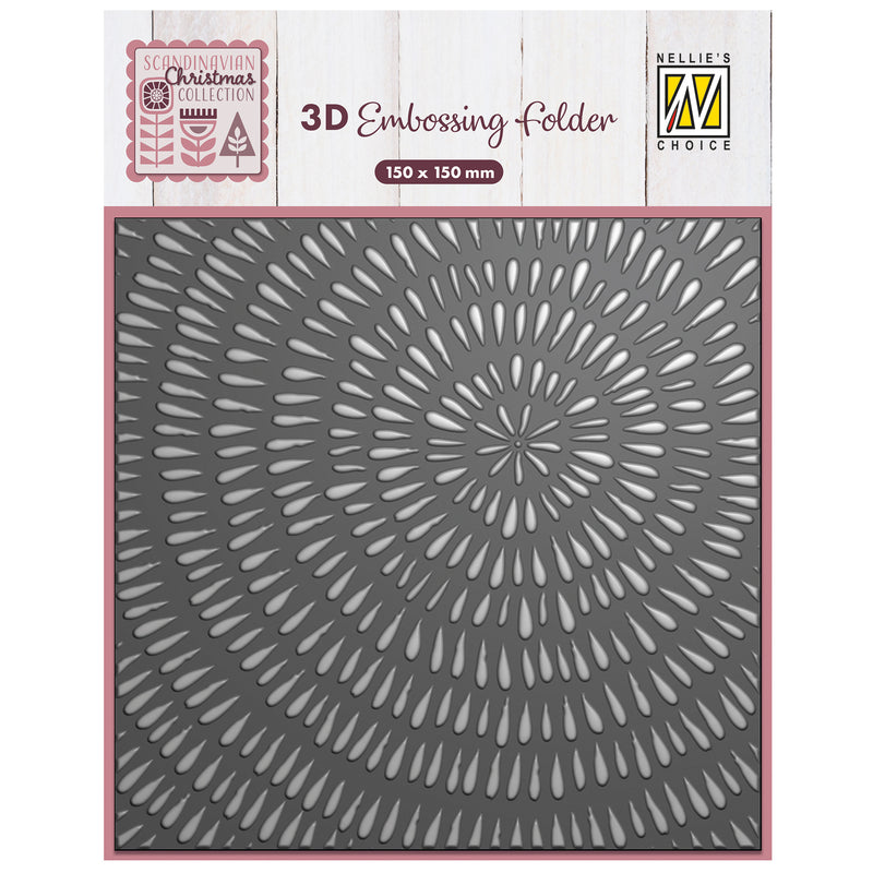 La scelta di Nellie • Cartella per embossing 3D con sfondo di anelli per alberi a strisce 15x15 cm