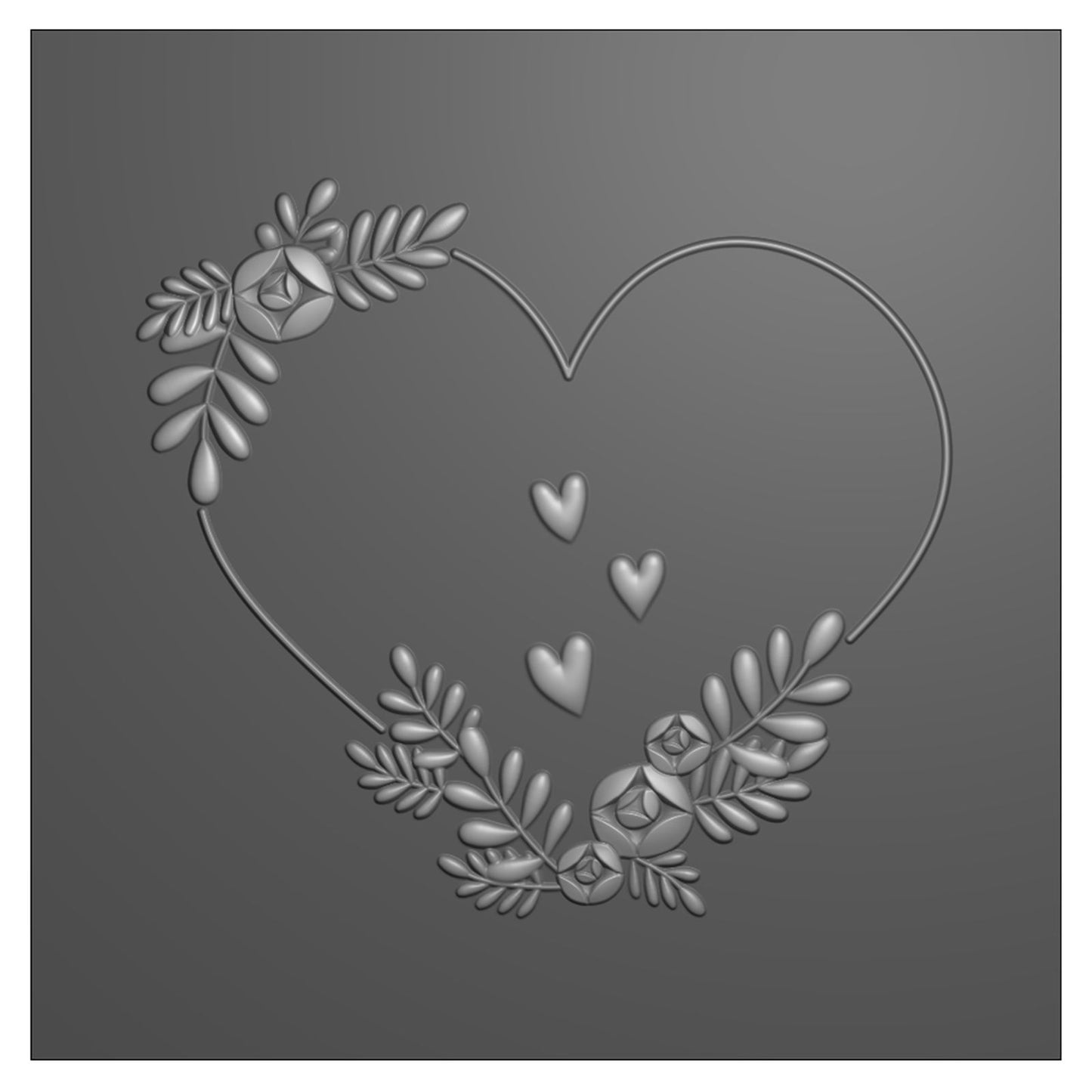 Nellie's choice • embossing folder bloemen hart 15x15cm