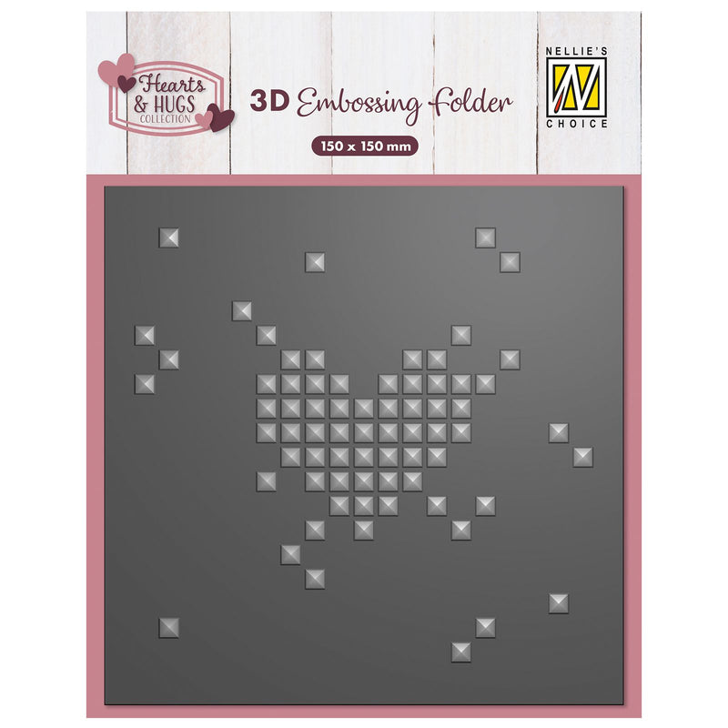La scelta di Nellie • cartella per embossing pixel heart 15x15 cm
