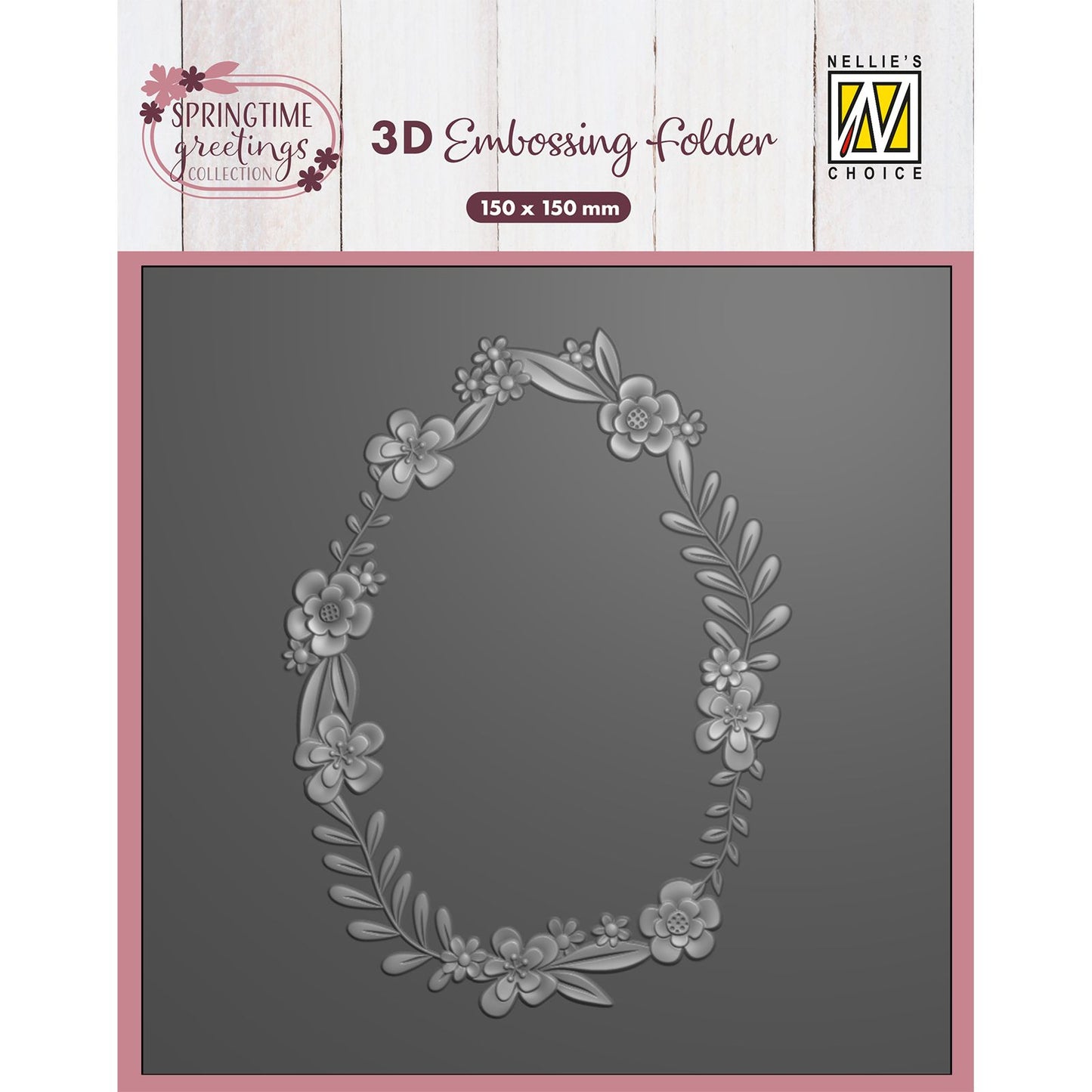 La elección de Nellie • Carpeta de estampado 3D Corona de flores de Pascua 15x15cm