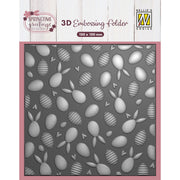 Nellie's choice • 3D embossing folder background rabbits and Easter eggs 15x15cm - afbeelding 1