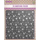 Nellie's choice • 3d embossing folder achtergrond konijnen wortelen 15x15cm - afbeelding 1