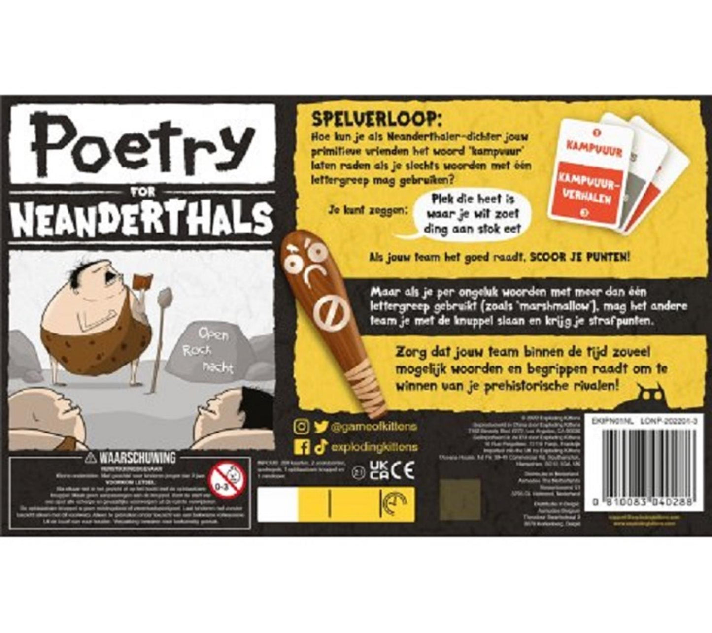 Exploding kittens poetry for neanderthals - nederlandstalig kaartspel