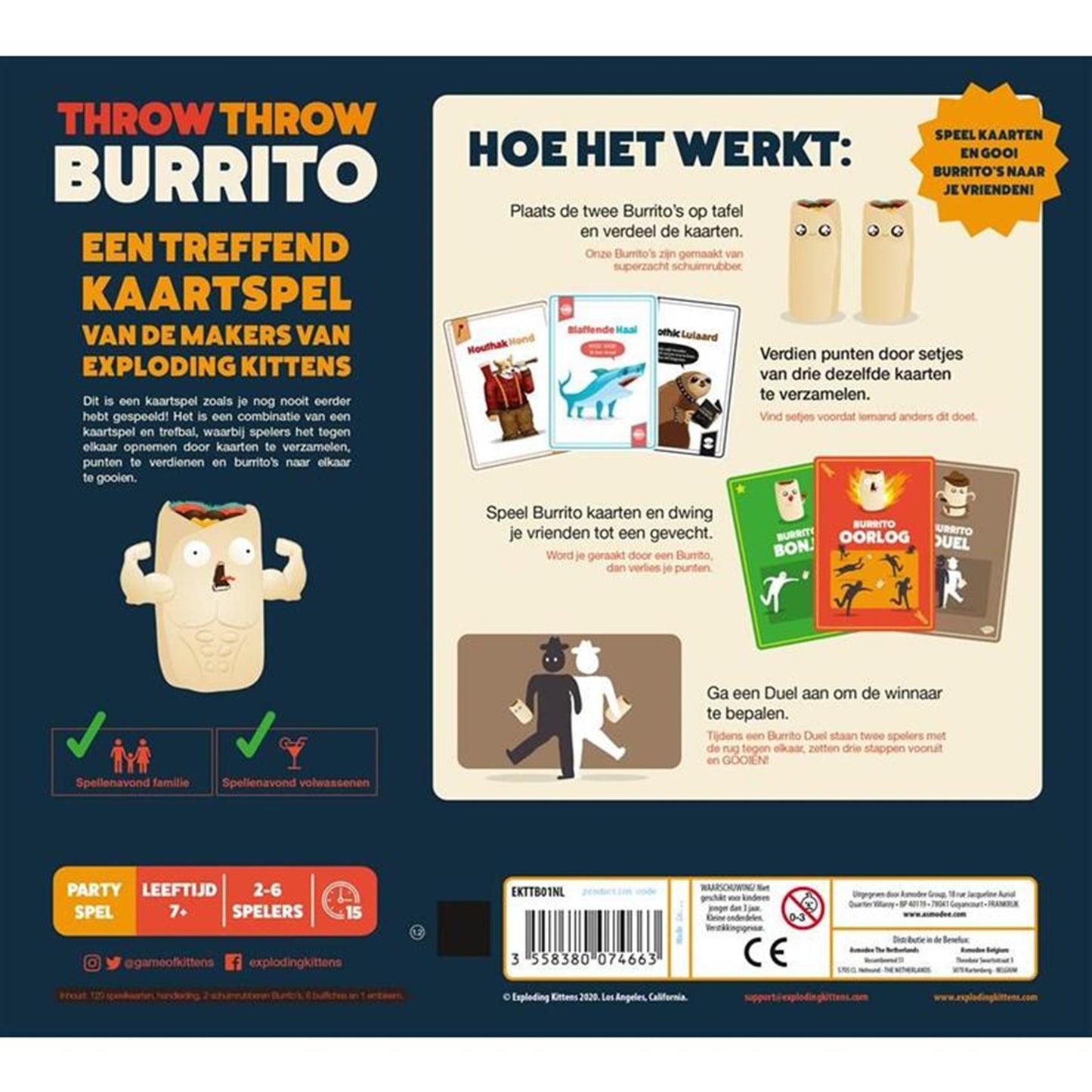 Exploding kittens throw throw burrito kaartspel nl