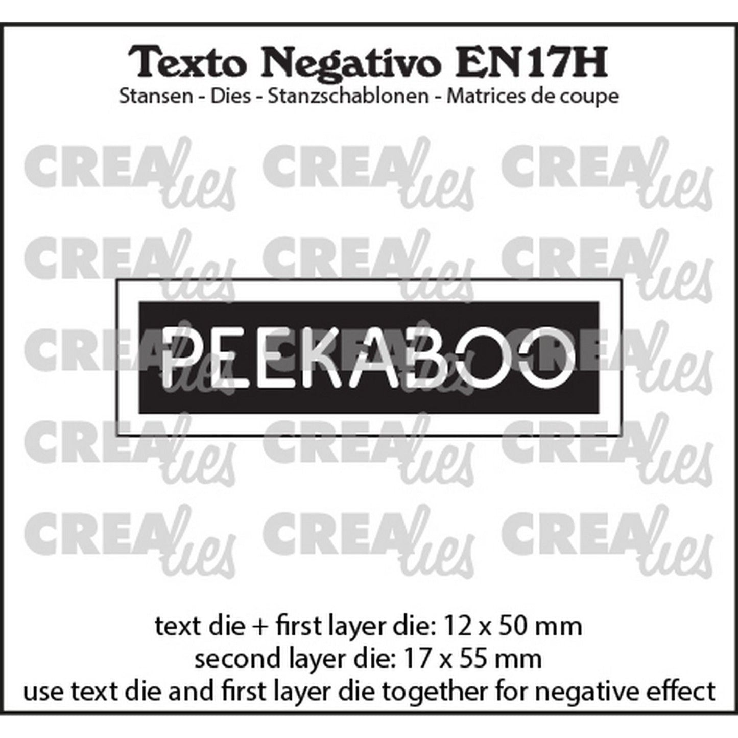 Crealies • testo negativo peekaboo (orizzontale)
