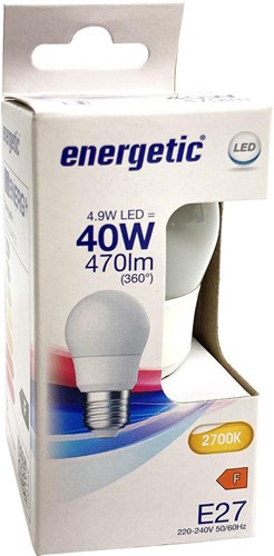 Bala LED energética E27 4,9-40W 2700K mate - 2710272