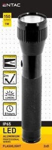 Entac torcia LED 1w alluminio nero 2xd