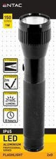 Entac Linterna LED 1w aluminio negro 2xd