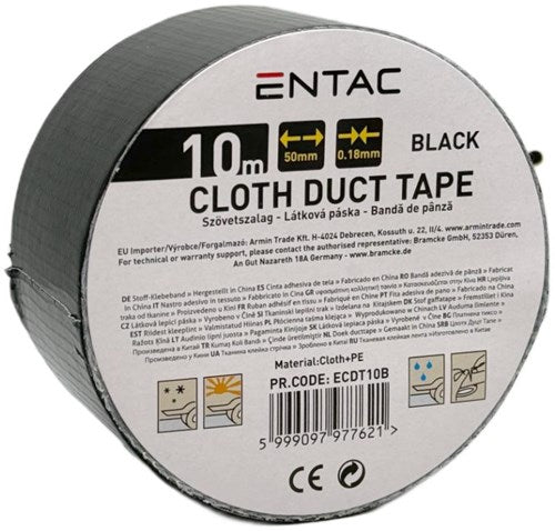 Cinta de reparación Entac 50mm rollo 10m negro - 4139542