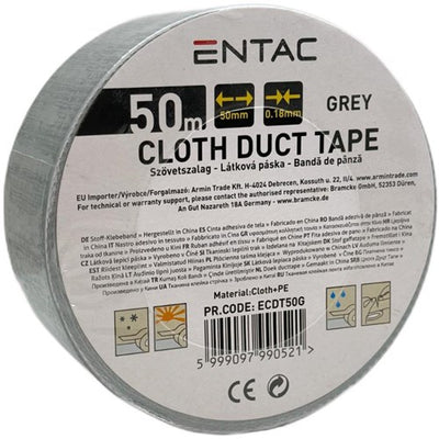 Nastro per riparazioni Entac rotolo da 50 mm 50 m grigio - 4139554