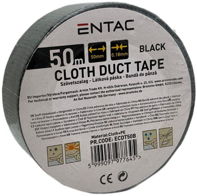 Nastro per riparazioni Entac rotolo da 50 mm 50 m nero - 4139544