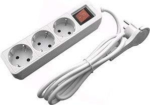 Entac tcd ra 3v 1,5m cable acodado con enchufe plano + interruptor blanco - 6872626
