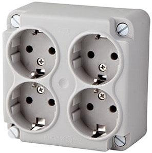 Cable box junction box incl. 4 wcd wired gray