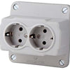 Scatola di giunzione per scatola cavi incl. 2 WC cablati grigi