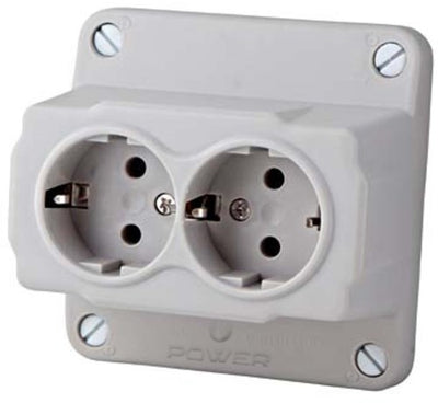 Scatola di giunzione per scatola cavi incl. 2 WC cablati grigi