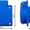 Enzo ABL enchufe empotrado IP54 azul con tapa 4681098