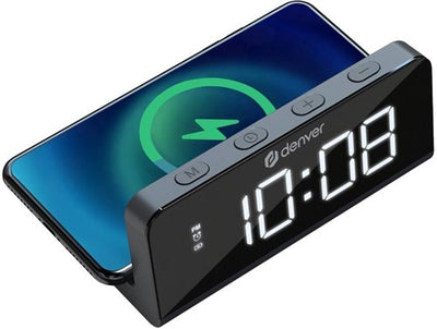 Radiosveglia Enzo Denver con stazione meteorologica LED nera 8140240