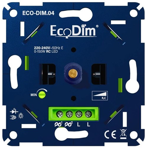 Dimmer led enzo ecodim 0-150w corte de fase - empotrable - eco-dim.04 - 4355410
