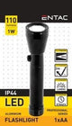 Torcia led Enzo Entac 1w alluminio nero 1xaa 5700110