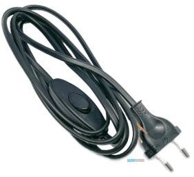 Enzo euro cable 2x0,75 interruptor negro 2 metros 1065220