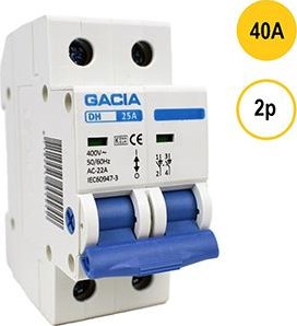 Interruptor principal enzo gacia 40a. 2p gacia - 4517760