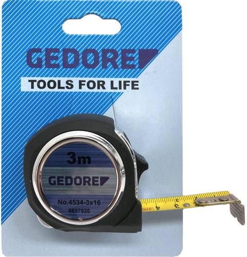 Enzo gedore rolmaat - meetband 3 meter - 16 mm 6453130
