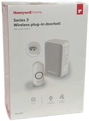 Timbre inalámbrico enchufable Enzo Honeywell con pulsador 100m - 8421030