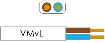 Enzo kabel ovaal plat 2x0,75 qmm kleur wit - 1227000